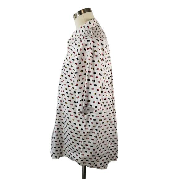 Ralph Lauren Chaps White Blue Flag Short Sleeve Vintage Button Down NEW Size XL - Picture 2 of 4